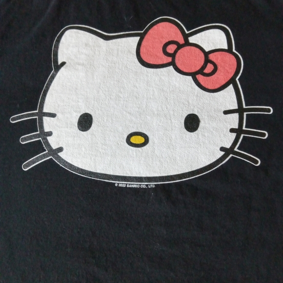 Hello Kitty Sanrio Graphic Black White T-Shirt 2XL 100% Cotton - Picture 3 of 4